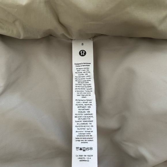 LULULEMON Wunder Puff Super-Cropped Vest Heathered Raw Linen - Picture 9 of 14